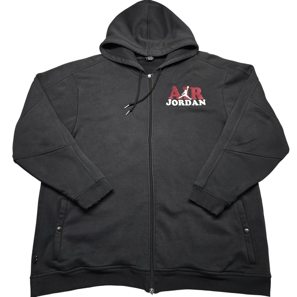 Air Jordan Hoodie Mens 3XL Black Full Zip Lined Heavyweight Embroidered Graphic‎